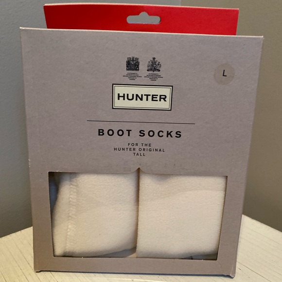 Hunter Accessories - New In Box! Hunter, the Tall fleece boot socks, size L in Cream